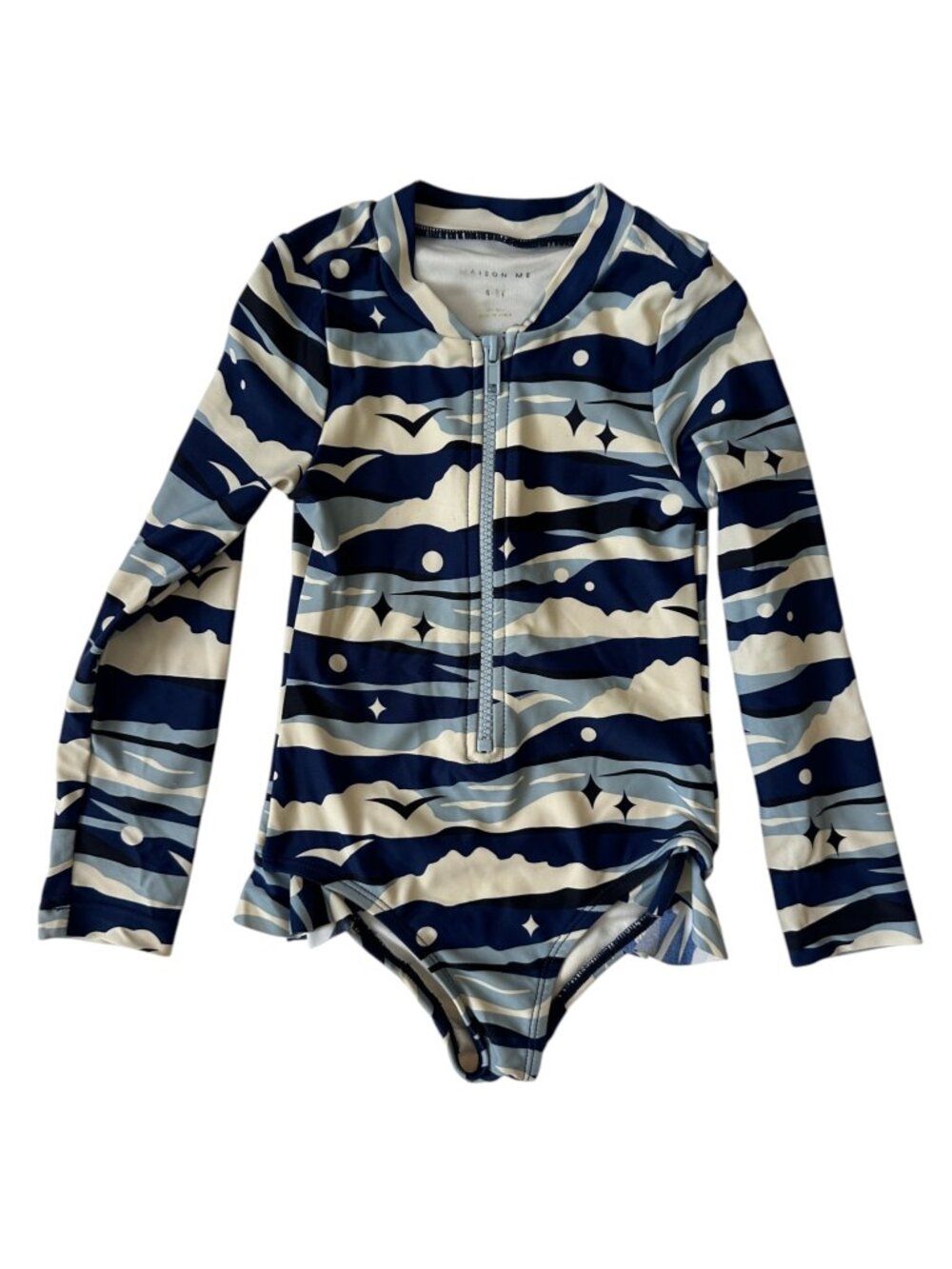 Maison Me by Maisonette Girls Long Sleeve Rashguard Swimsuit Size 4-5Y